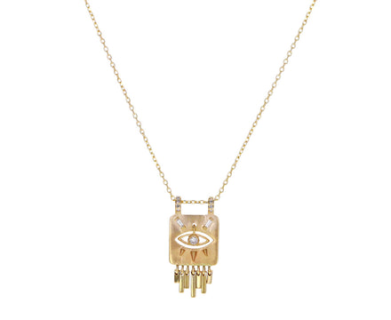 Mini Totem Evil Eye Fringe Pendant Necklace