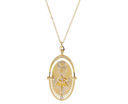 Sun and Eye Mandala Pendant Necklace