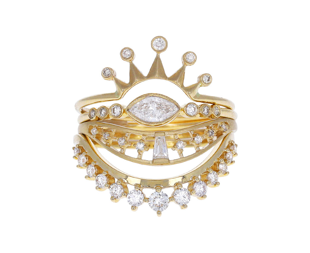 Single Baguette Diamond Crown Ring
