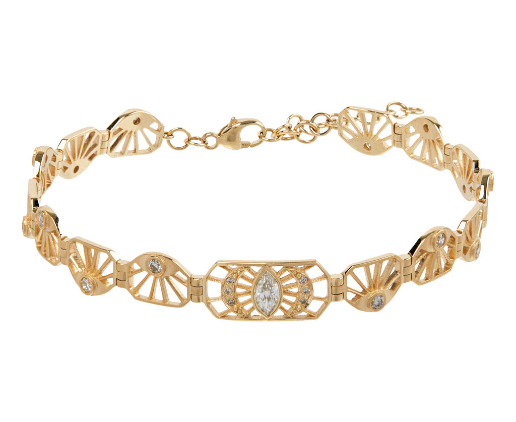 Celine Daoust Diamond Evil Eye Moon Articulated Bracelet