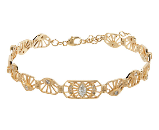 Celine Daoust Diamond Evil Eye Moon Articulated Bracelet