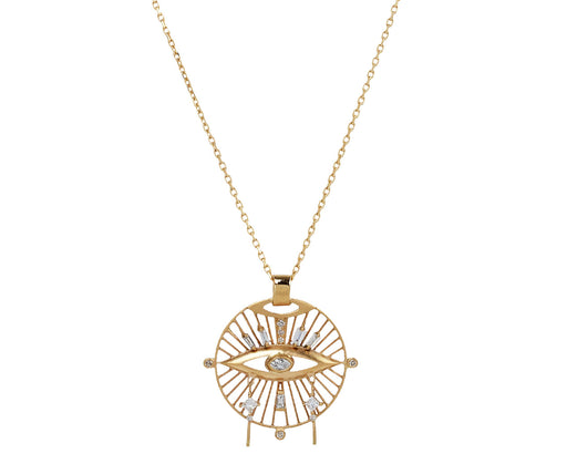 Celine Daoust Diamond Eye, Tear and Sun Pendant Necklace