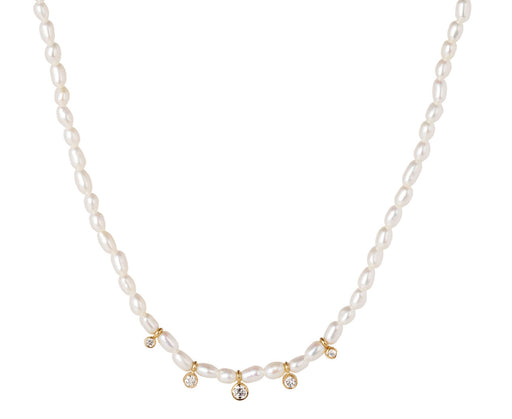 Zoe Chicco Diamond Drop Pearl Necklace