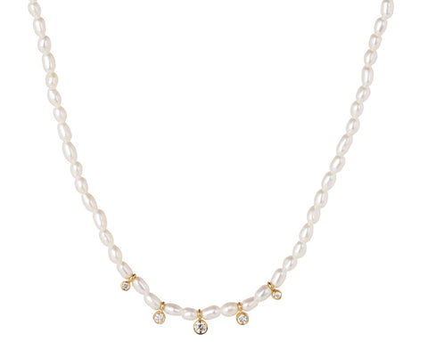 Zoe Chicco Diamond Drop Pearl Necklace