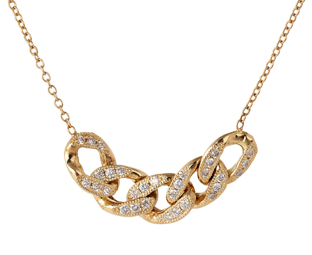 Chain link diamond necklace top