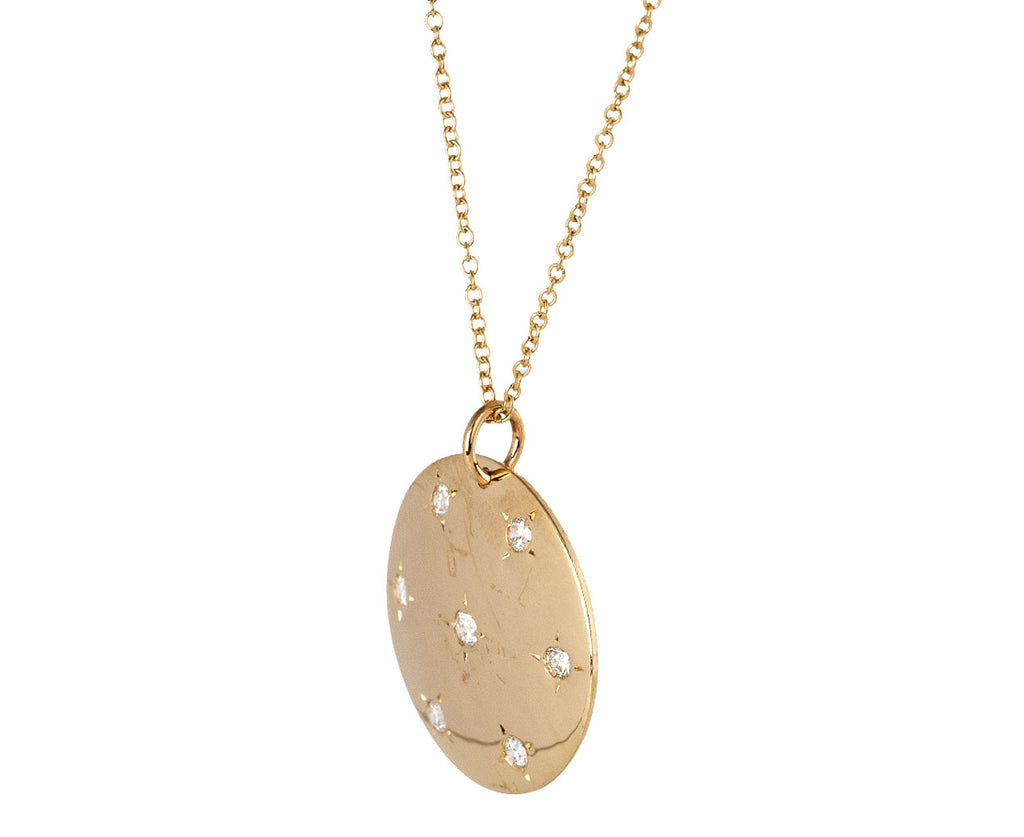 Zoe Chicco Aura Domed Diamond Pendant Necklace Side View