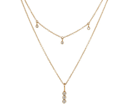 Zoe Chicco Diamond Double Dangle Pendant Necklace
