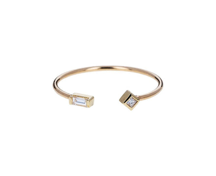 Baguette Diamond Cuff Ring - TWISTonline 