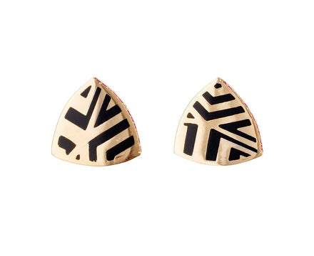 Memphis Lacquer Ruby Triangle Earrings - TWISTonline 
