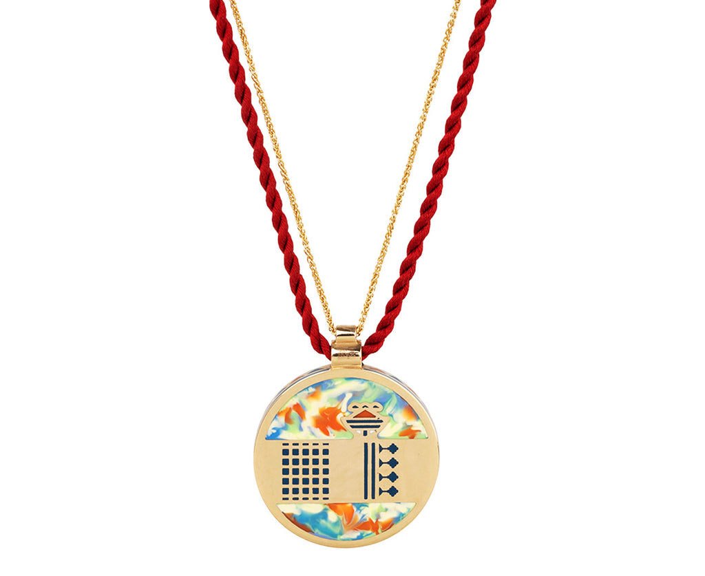 Alice Cicolini Lacquer High Sari Rhodolite Garnet Pendant Necklace Back