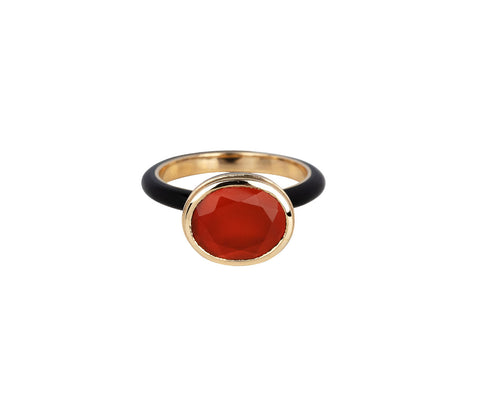 Sari Carnelian Laquer Enamel Ring