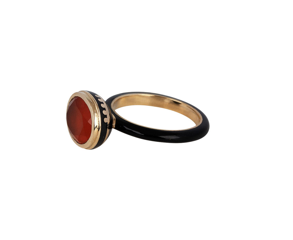Sari Carnelian Laquer Enamel Ring