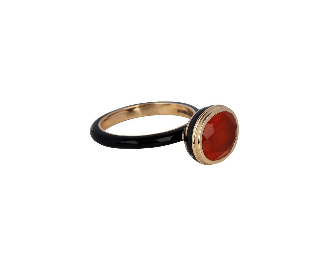 Sari Carnelian Laquer Enamel Ring