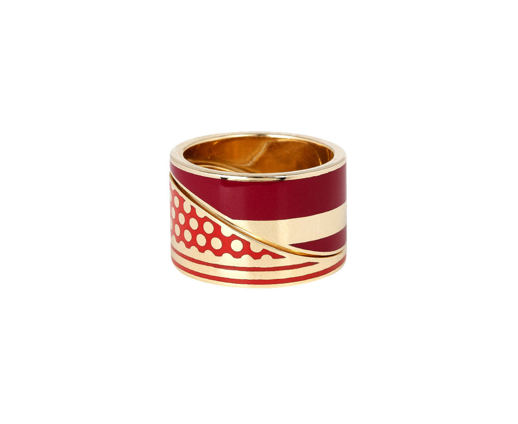 Sari Chanderi Garnet Stacking Ring