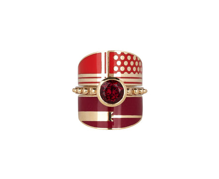 Sari Chanderi Garnet Stacking Ring