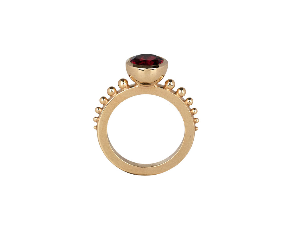 Sari Chanderi Garnet Stacking Ring