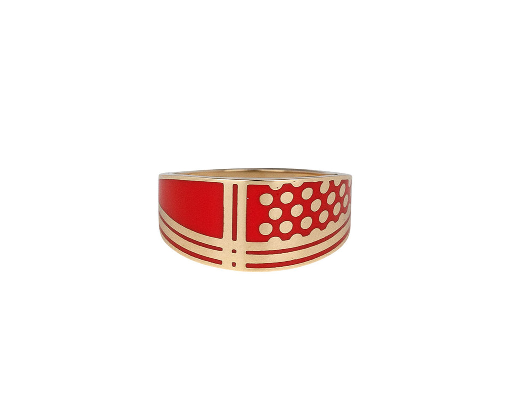 Sari Chanderi Garnet Stacking Ring