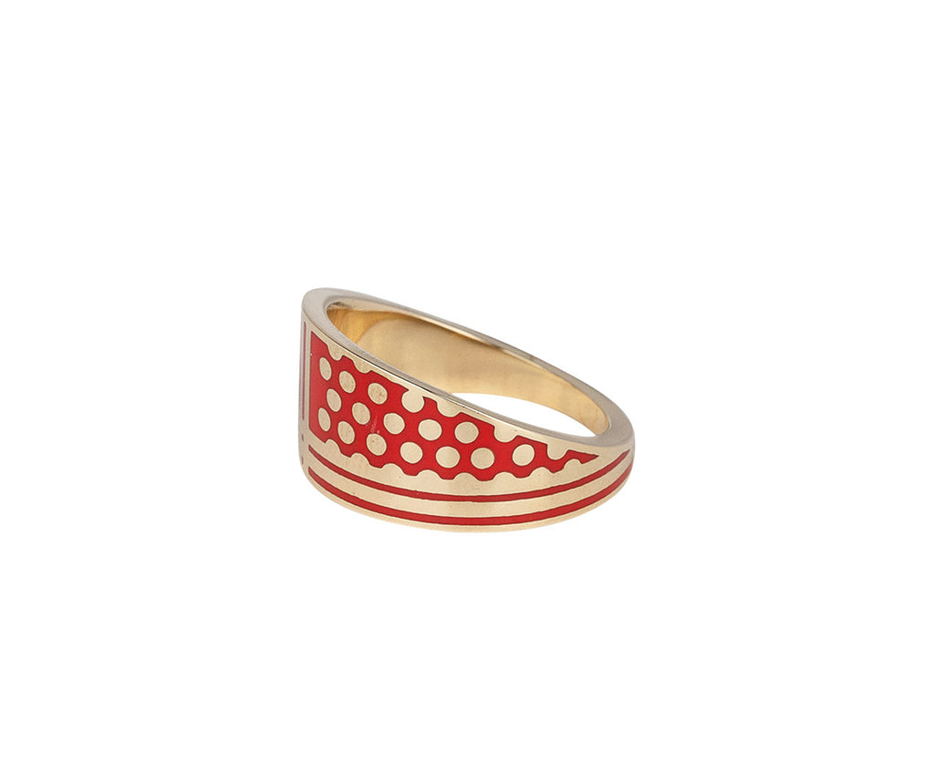 Sari Chanderi Garnet Stacking Ring