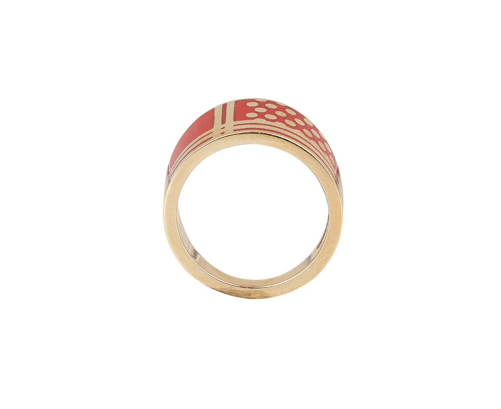 Sari Chanderi Garnet Stacking Ring