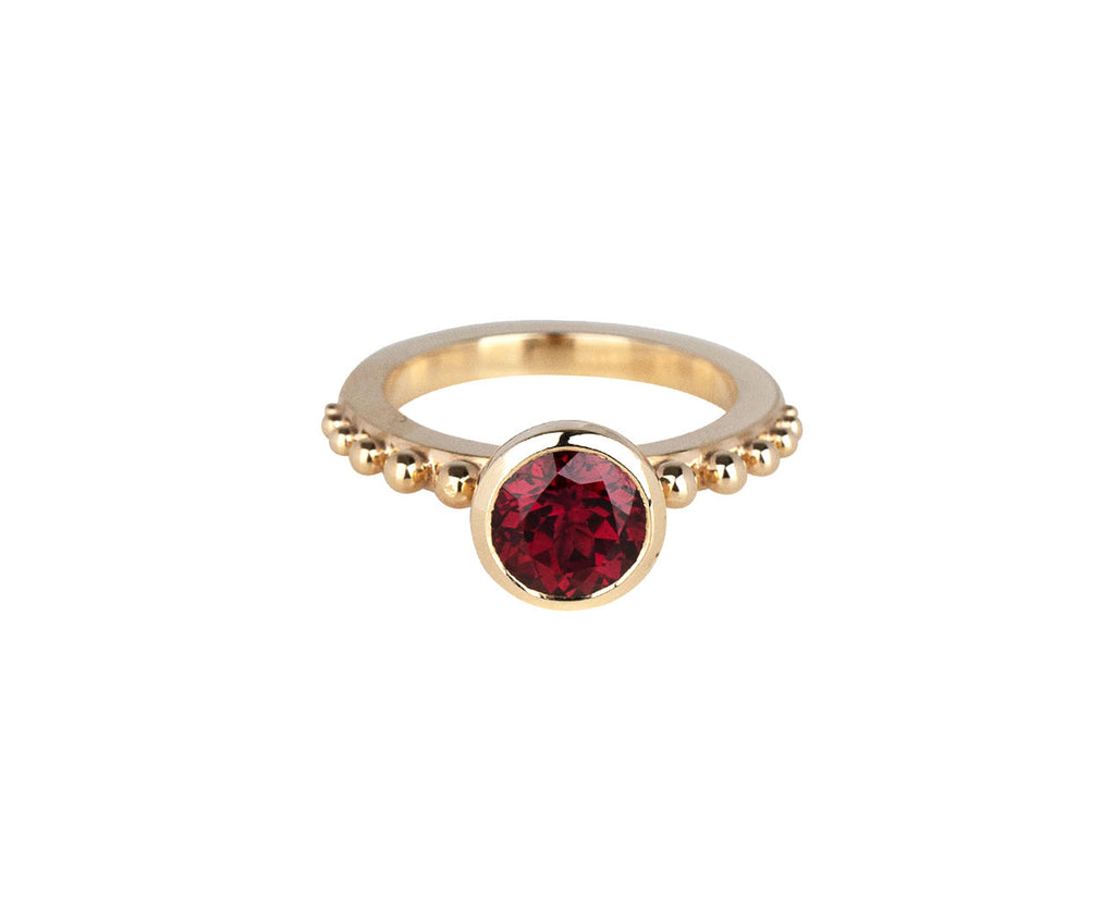 Sari Chanderi Garnet Stacking Ring
