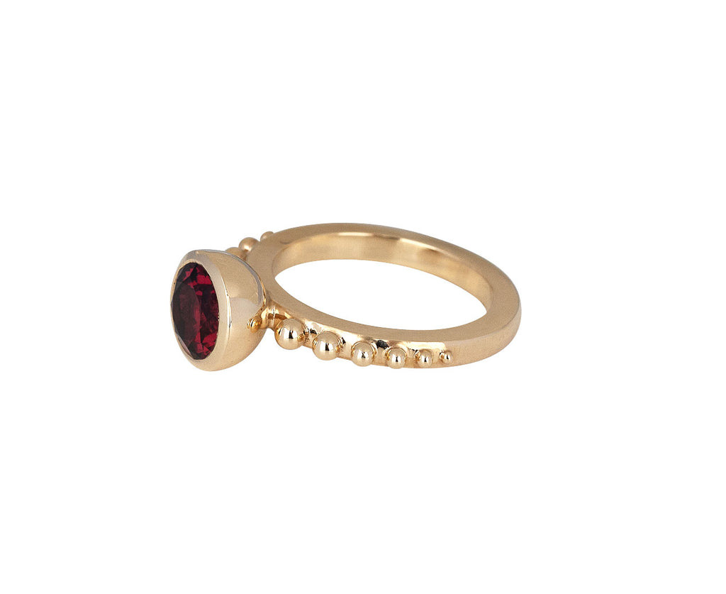 Sari Chanderi Garnet Stacking Ring