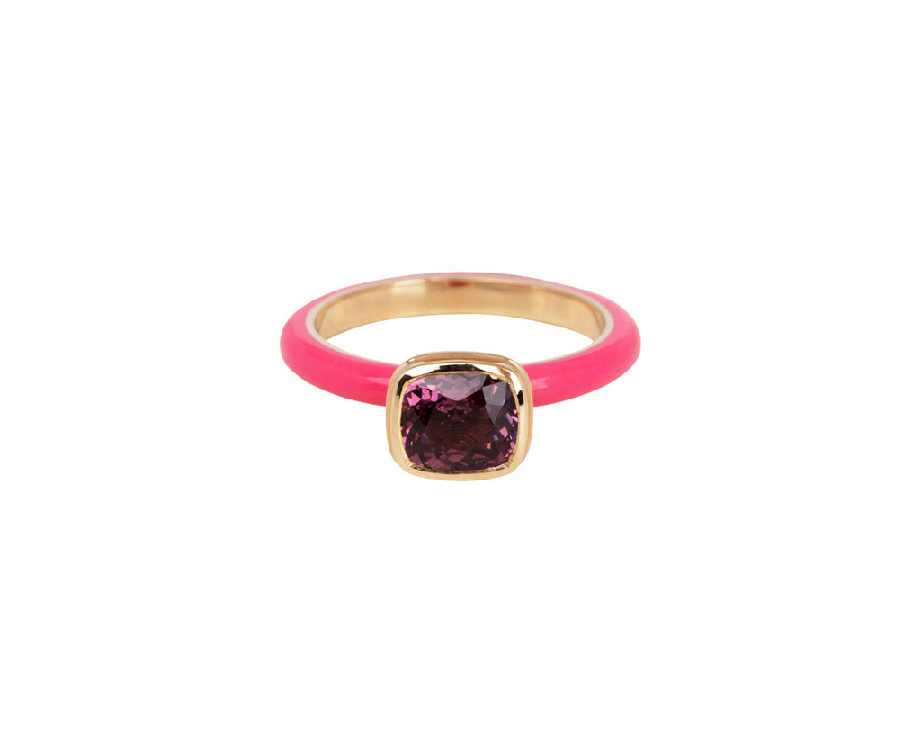 Certified Vivid Pink Spinel & Diamonds White Gold Ring – Lihiniya Gems