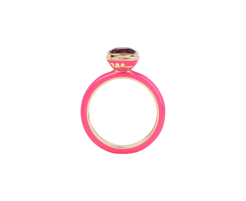 Alice Cicolini Sari Pink Tourmaline Hot Pink Lacquer Ring Top