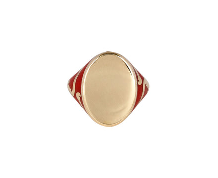 Sari Tami Red Lacquer Signet Ring