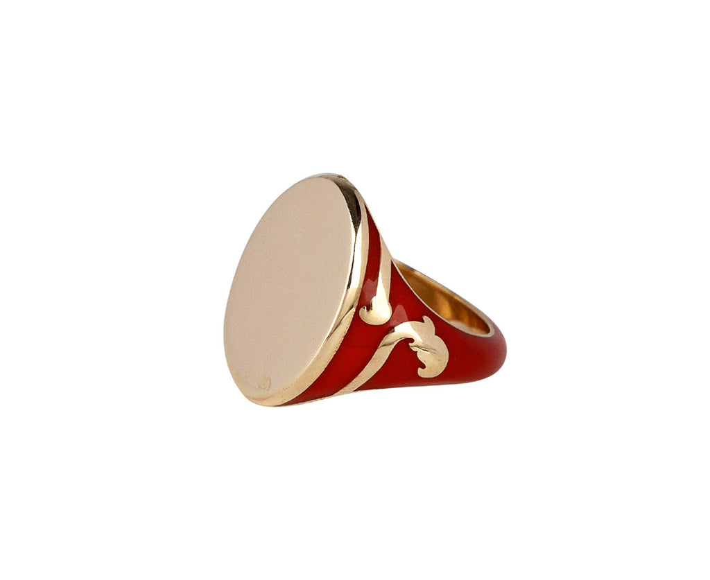 Sari Tami Red Lacquer Signet Ring