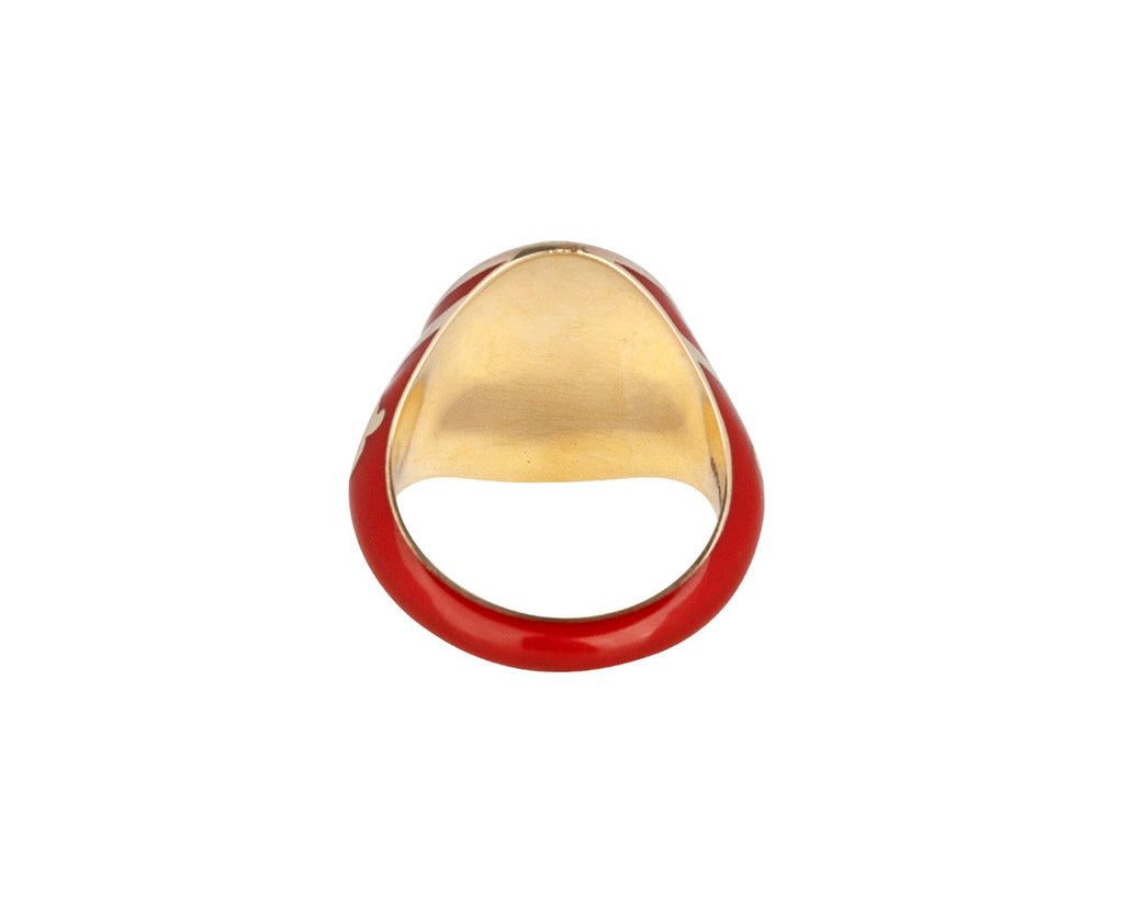 Sari Tami Red Lacquer Signet Ring