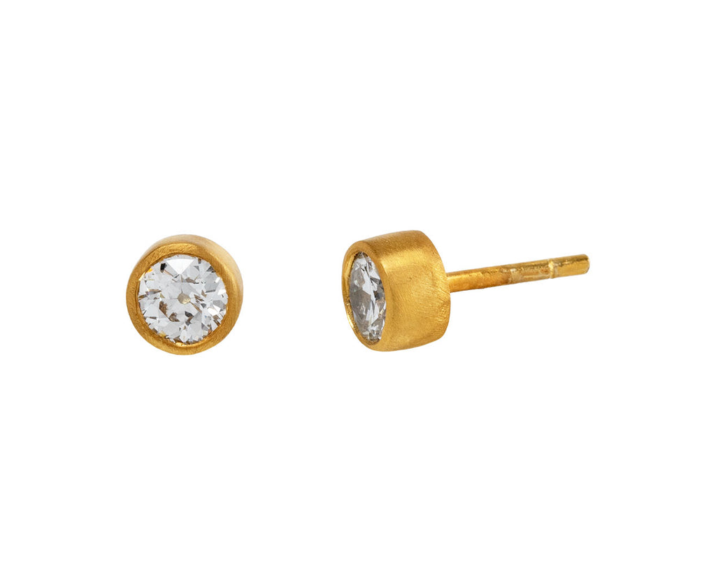 Darius Diamond Stud Earrings Side View