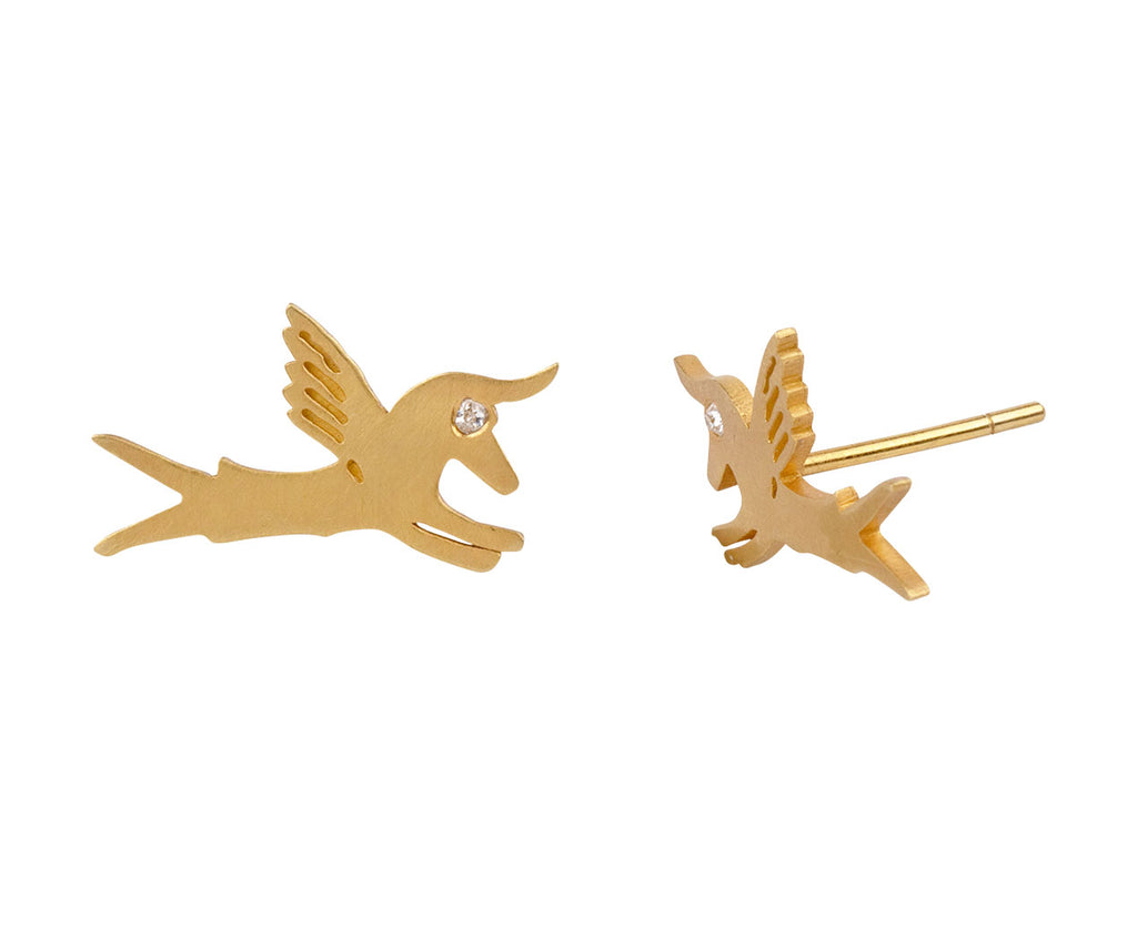 Darius Pegasus Stud Earrings Side View