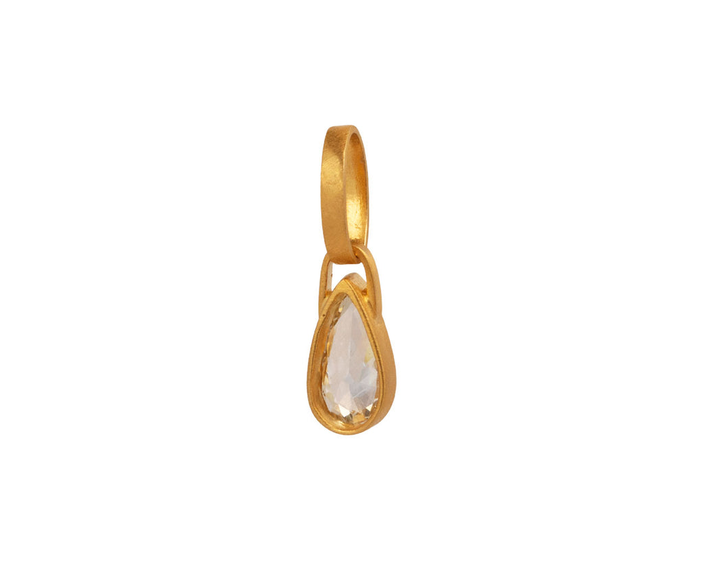 Darius Antique Pear Shaped Diamond Charm Pendant ONLY Back