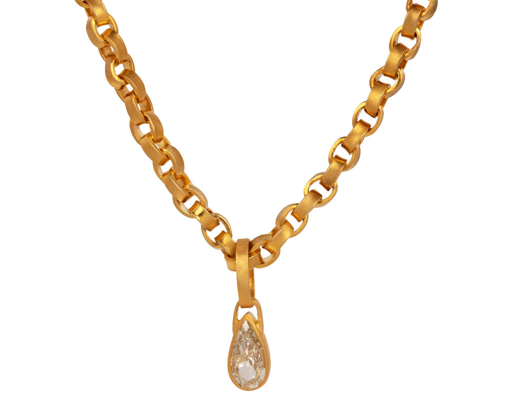 Darius Antique Pear Shaped Diamond Charm Pendant ONLY On Chain