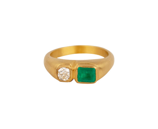 Darius Double Emerald and Diamond Ring