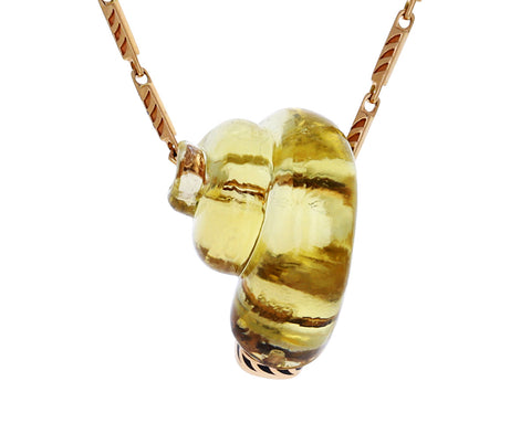 Lemon Quartz Citrine Turbo Shell Charm ONLY