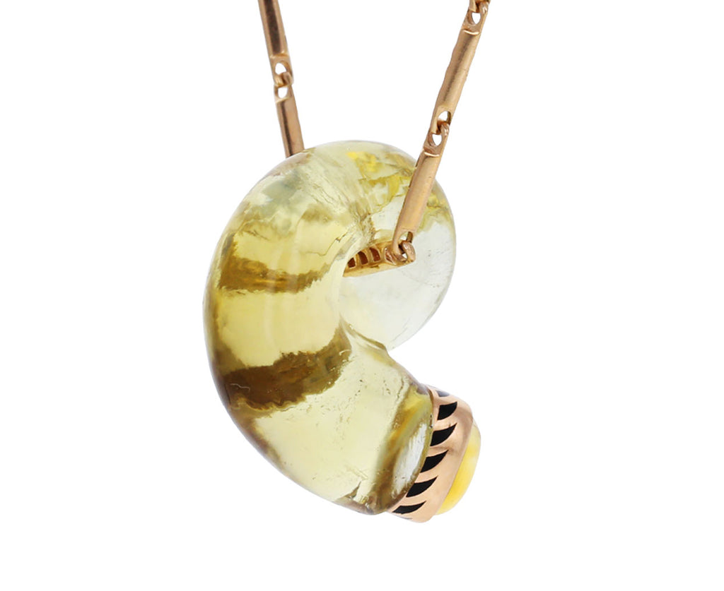 Lemon Quartz Citrine Turbo Shell Pendant ONLY