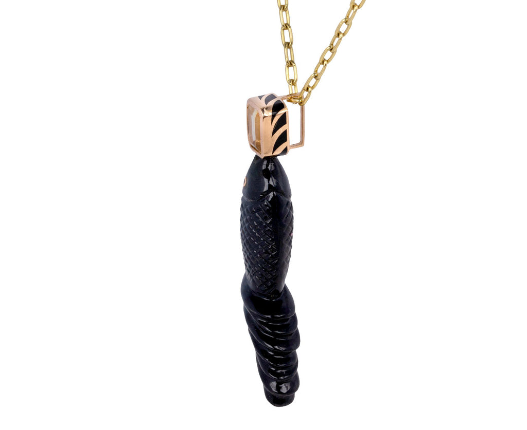 Blue Tiger's Eye and Citrine Fish Charm ONLY