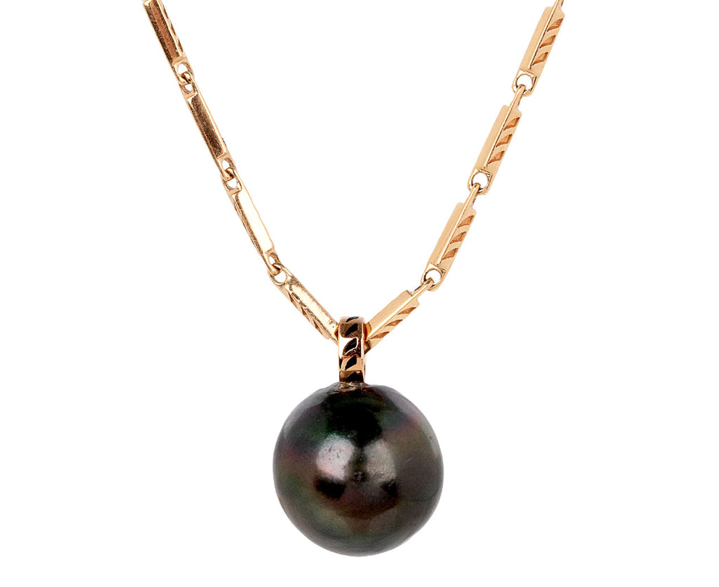 Dezso Dark Gray Pearl Charm Pendant ONLY On Chain\