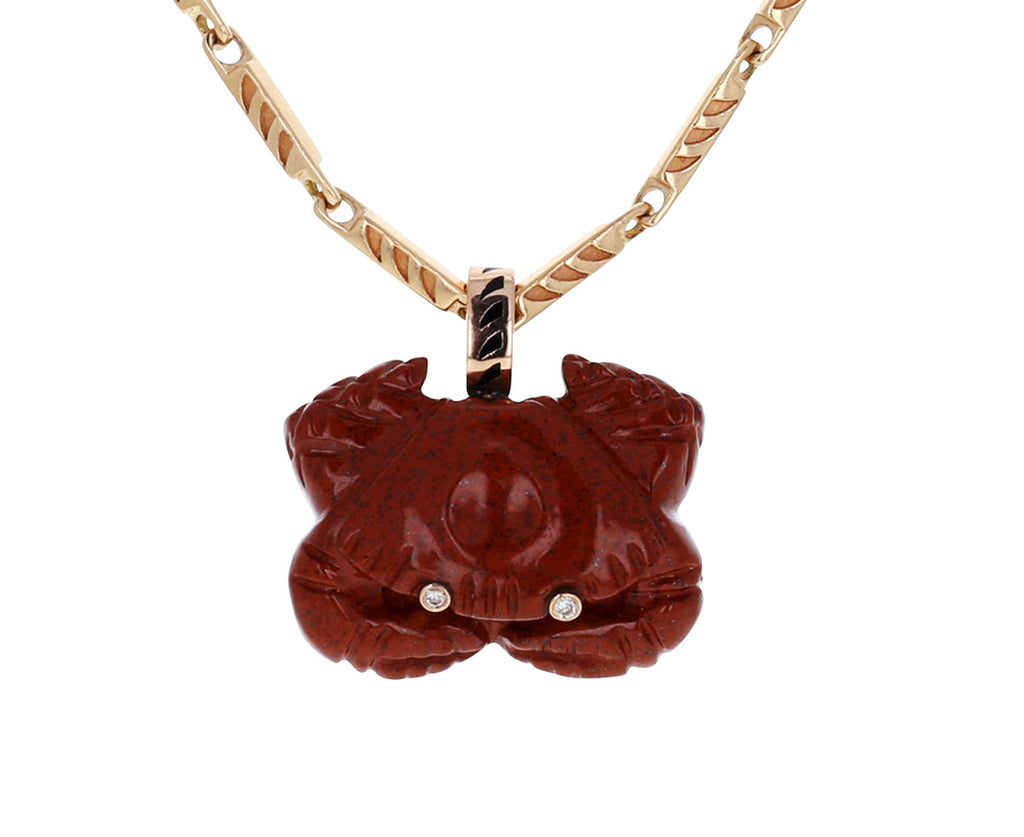 Red Jasper Diamond Eyed Crab Charm ONLY