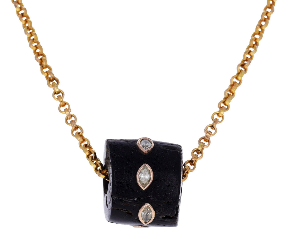 Marquise Diamond Coral Bead Pendant ONLY