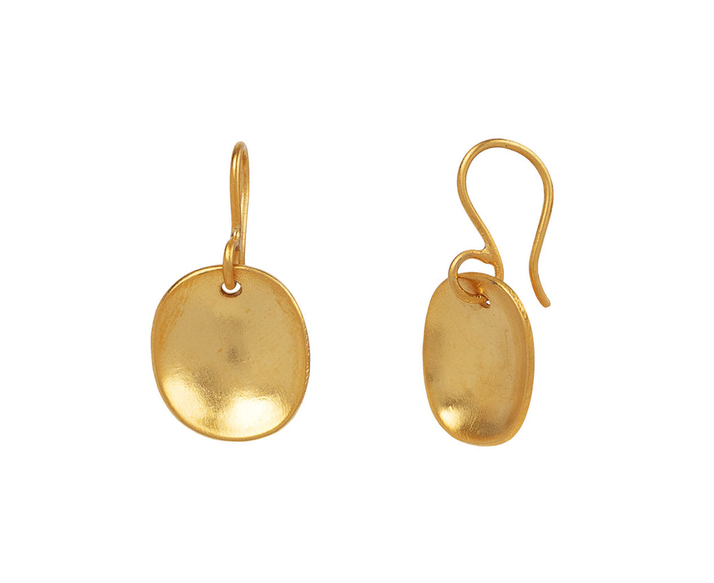 Jane Diaz Gold Plated Concave Drop Earrings Side View