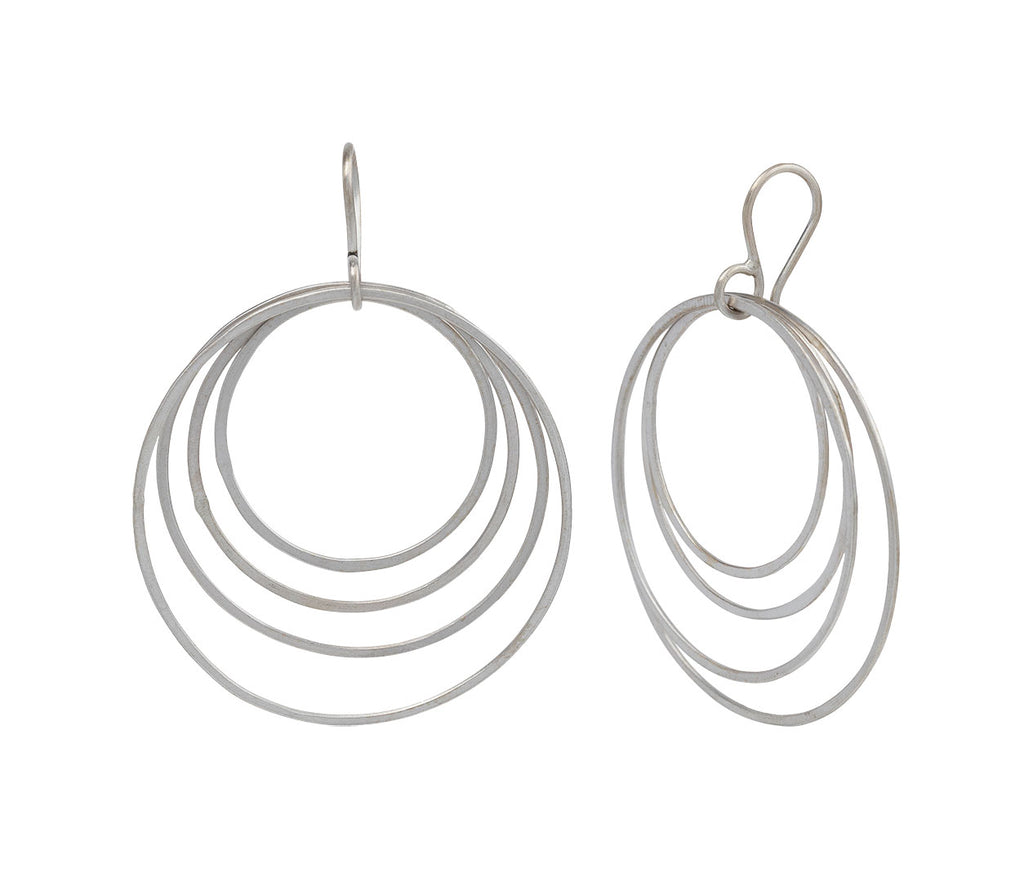Jane Diaz Silver Whisper Graduated Hoop Earrings Side