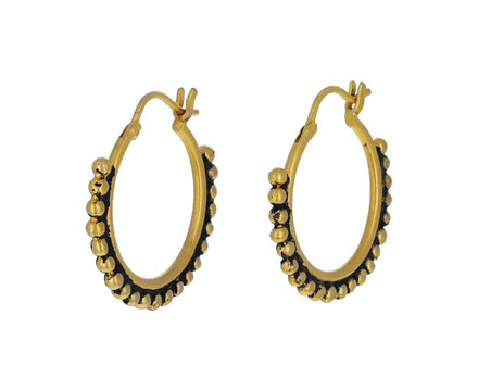 Medium Granulated Hoop Earrings