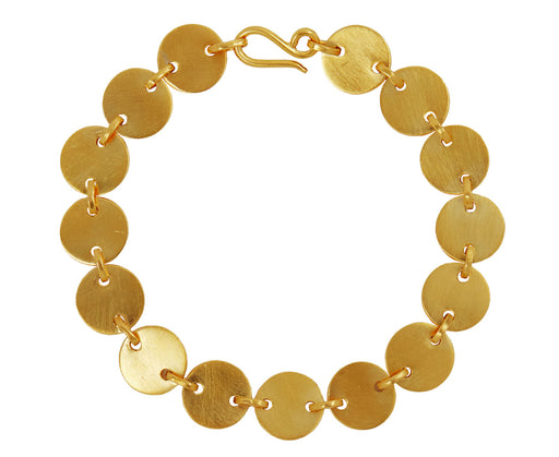 Jane Diaz Gold Plated Round Disc Link Bracelet