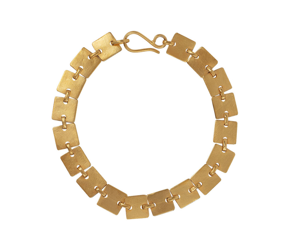 Jane Diaz Gold Plated Square Link Bracelet