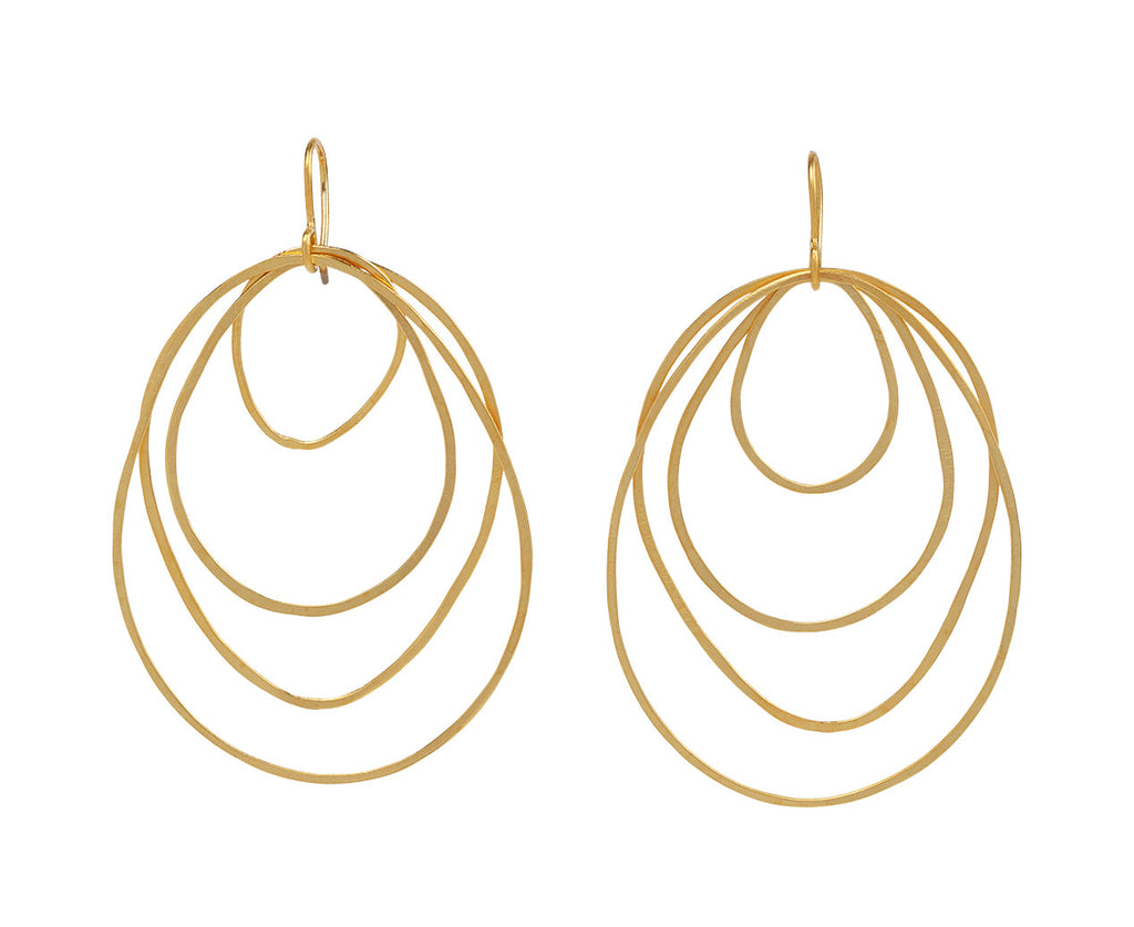 Jane Diaz Gold Plated Egg Shape Graduated Whisper Earrings