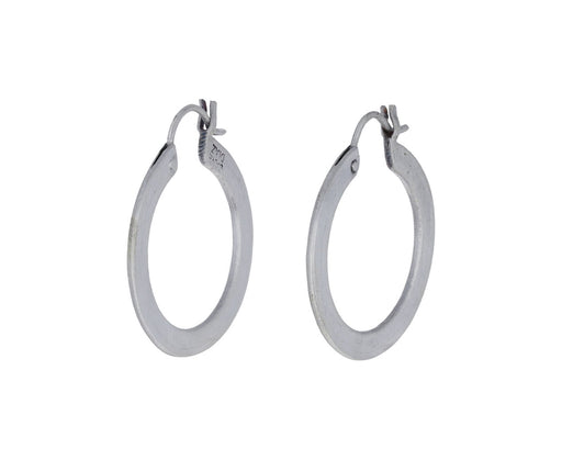 Silver Satin Finished Hoop Earrings