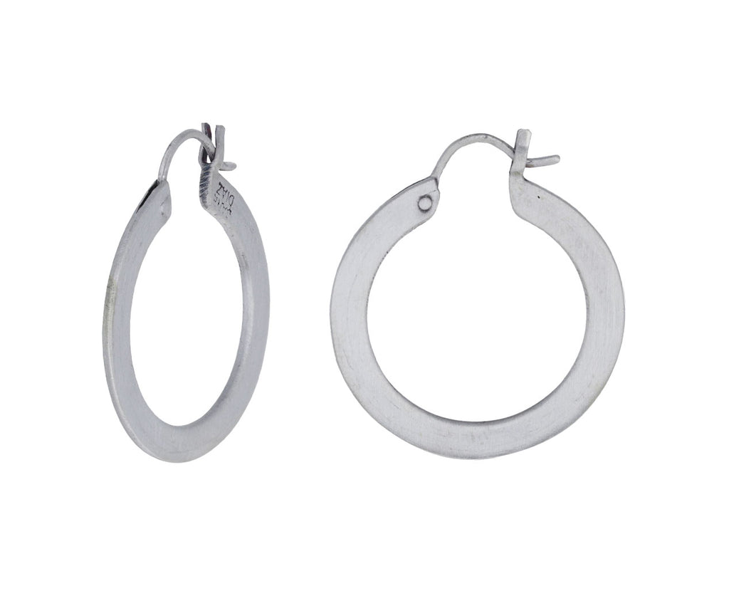 Silver Satin Finished Hoop Earrings