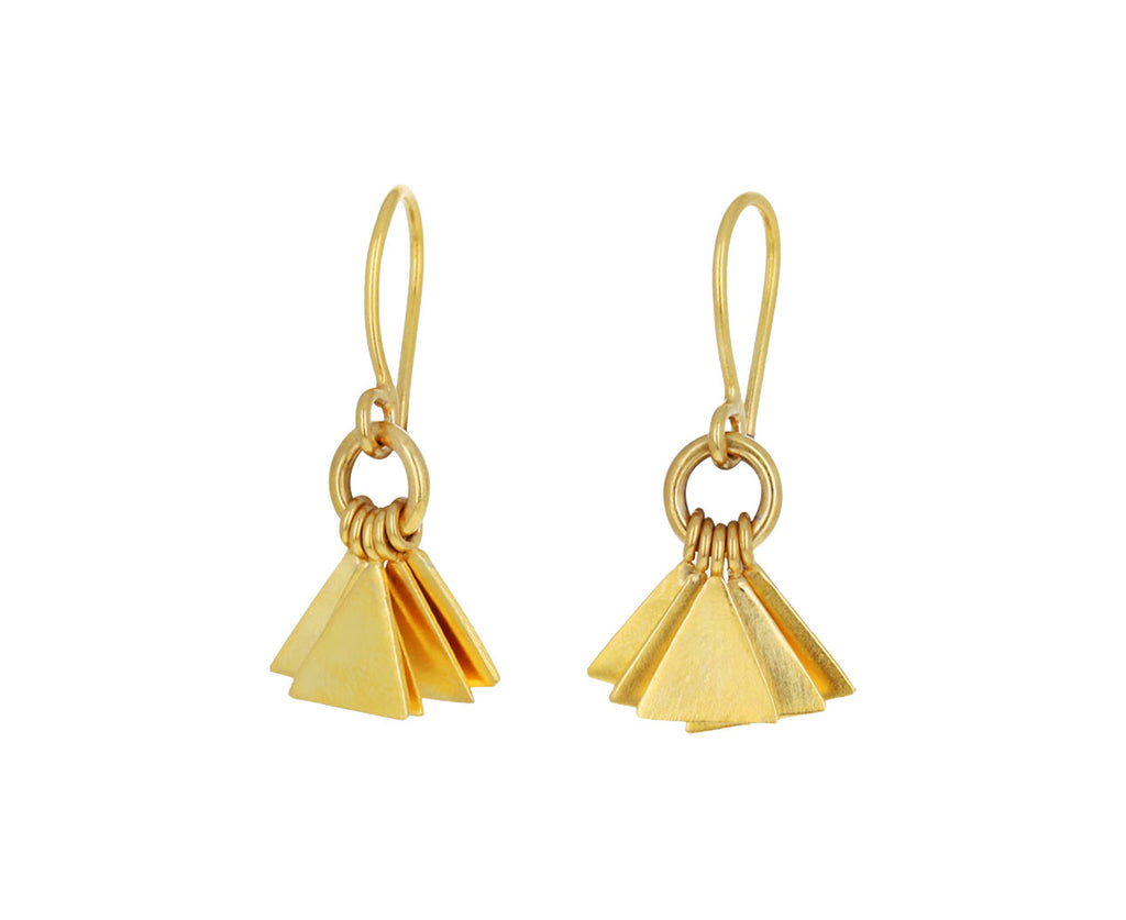 Small Gold Plated Triangle Dangle Earrings